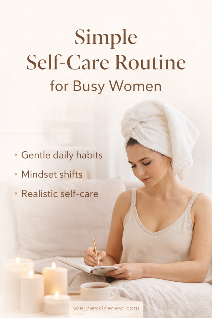 Simple self-care routine focused on rest, balance, and everyday well-being